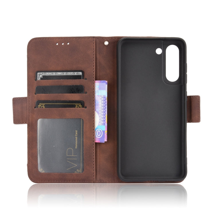 For Samsung Galaxy S21 FE Skin Feel Calf Pattern Horizontal Flip Leather Case with Holder & Card Slots & Photo Frame