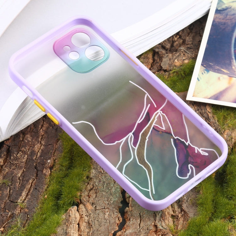 For iPhone 12 Pro Ink Painting Style TPU Protective Case