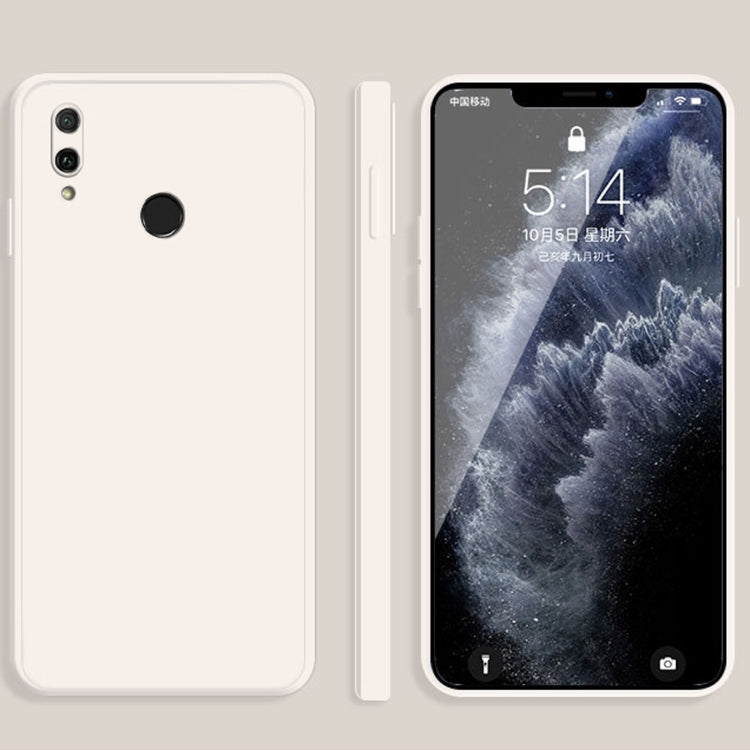 For Huawei Enjoy 9 Plus Solid Color Imitation Liquid Silicone Straight Edge Dropproof Full Coverage Protective Case