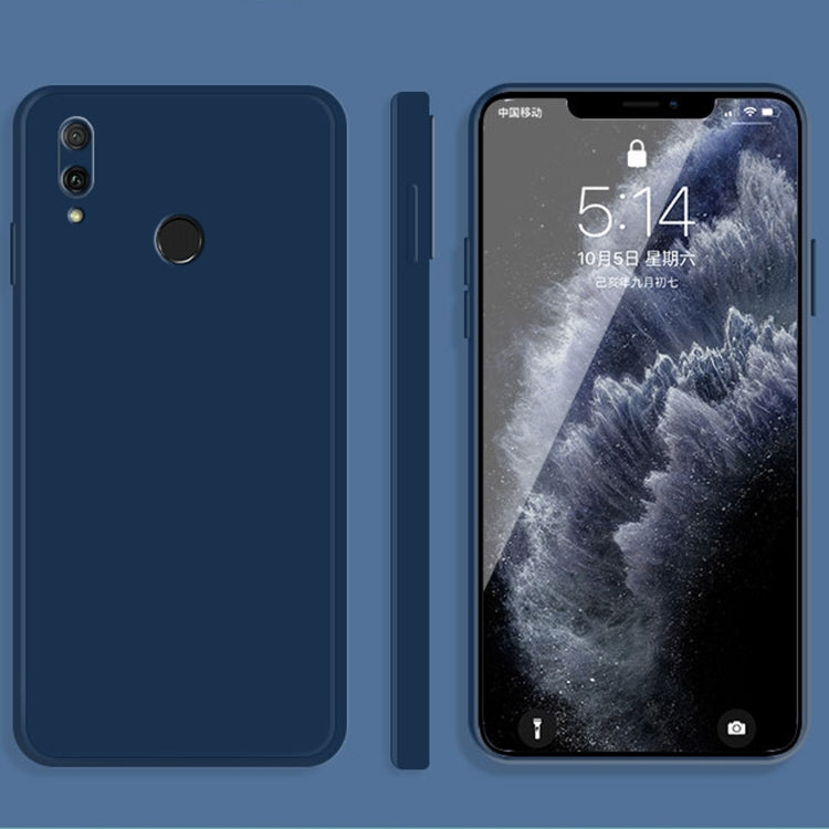 For Huawei Enjoy 9 Plus Solid Color Imitation Liquid Silicone Straight Edge Dropproof Full Coverage Protective Case