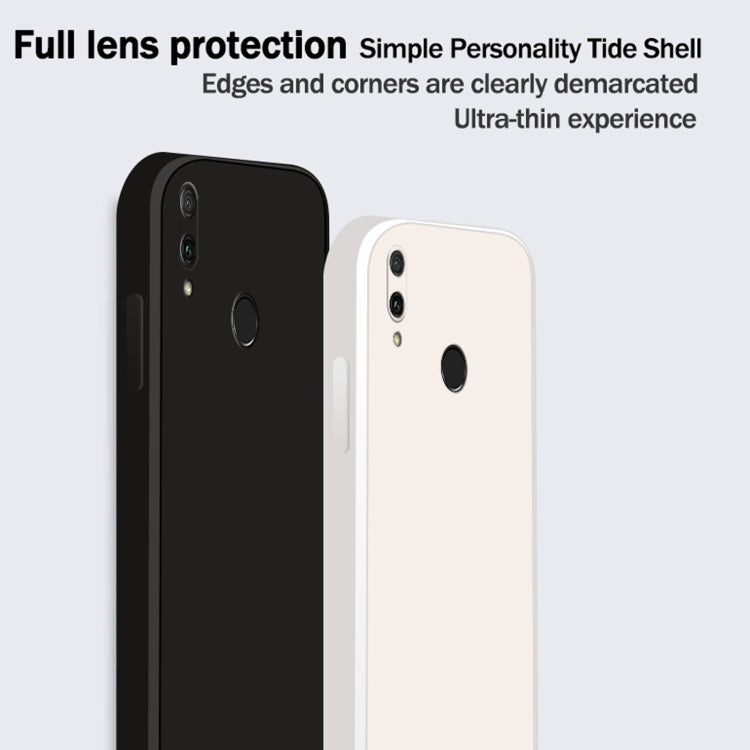 For Huawei Enjoy 9 Plus Solid Color Imitation Liquid Silicone Straight Edge Dropproof Full Coverage Protective Case