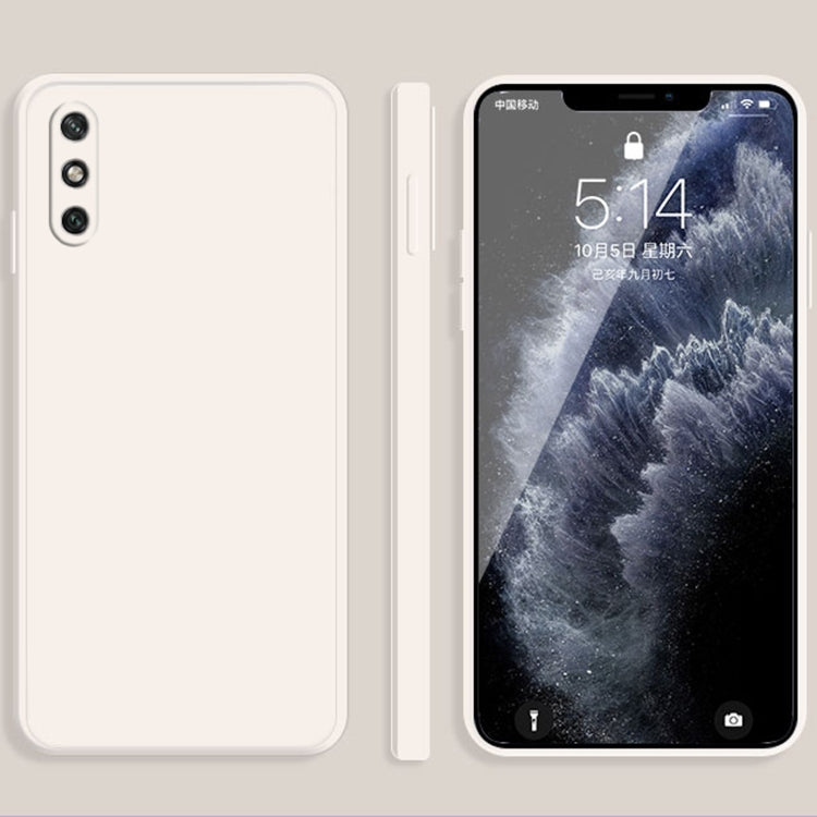 For Huawei Enjoy 10e Solid Color Imitation Liquid Silicone Straight Edge Dropproof Full Coverage Protective Case