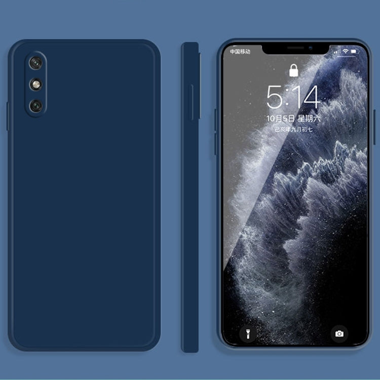 For Huawei Enjoy 10e Solid Color Imitation Liquid Silicone Straight Edge Dropproof Full Coverage Protective Case