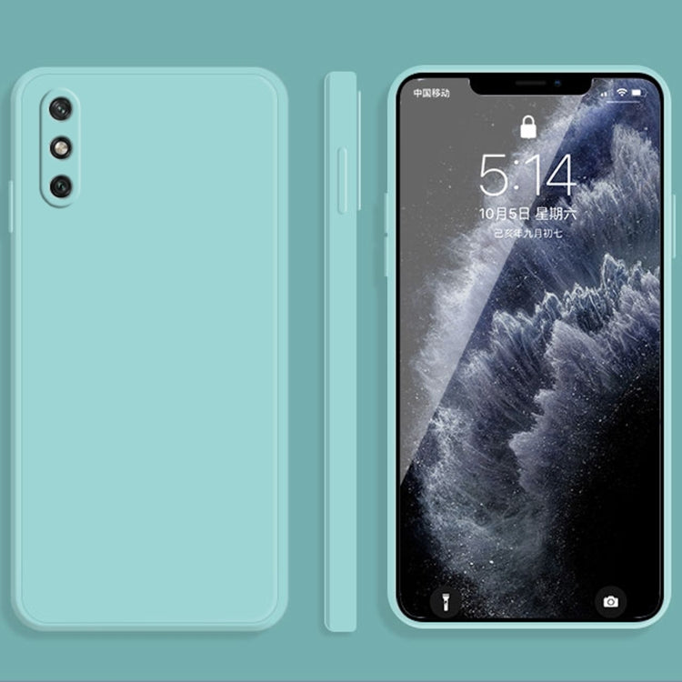 For Huawei Enjoy 10e Solid Color Imitation Liquid Silicone Straight Edge Dropproof Full Coverage Protective Case