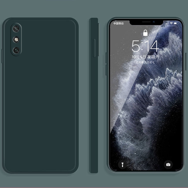 For Huawei Enjoy 10e Solid Color Imitation Liquid Silicone Straight Edge Dropproof Full Coverage Protective Case