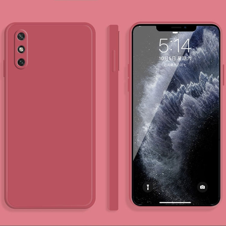 For Huawei Enjoy 10e Solid Color Imitation Liquid Silicone Straight Edge Dropproof Full Coverage Protective Case