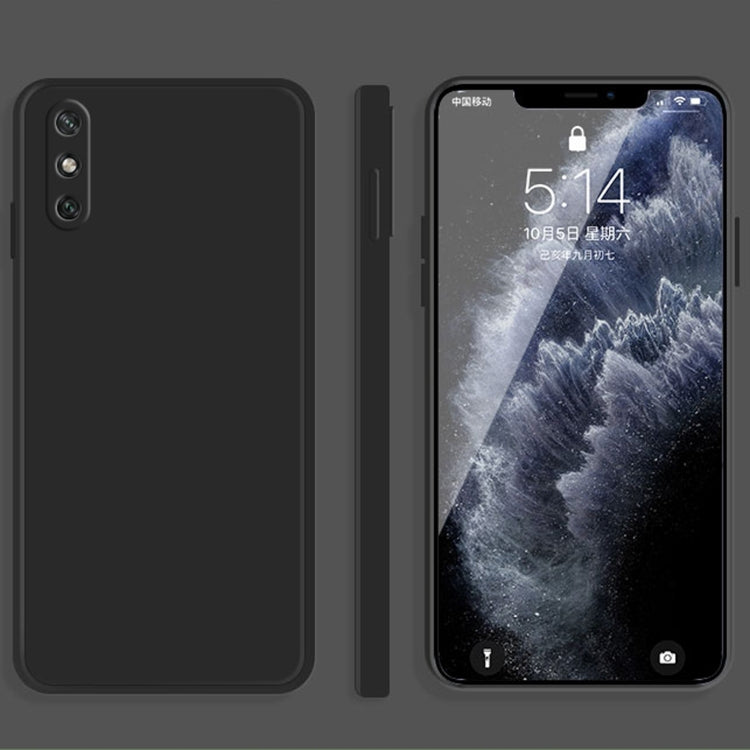 For Huawei Enjoy 10e Solid Color Imitation Liquid Silicone Straight Edge Dropproof Full Coverage Protective Case