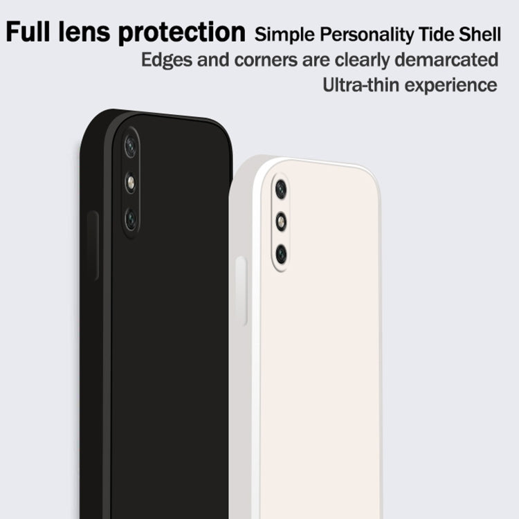 For Huawei Enjoy 10e Solid Color Imitation Liquid Silicone Straight Edge Dropproof Full Coverage Protective Case