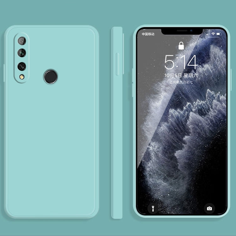 For Huawei Enjoy 10 Plus Solid Color Imitation Liquid Silicone Straight Edge Dropproof Full Coverage Protective Case