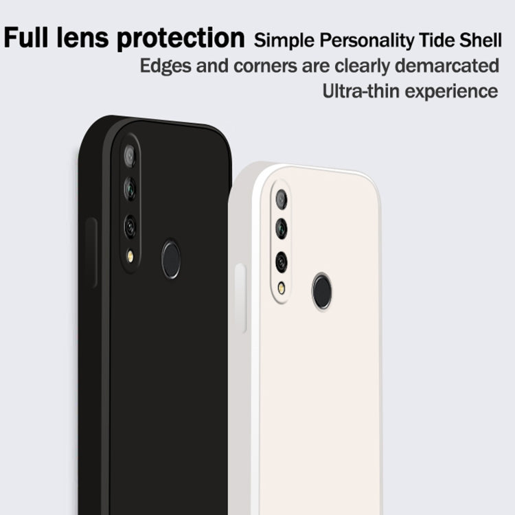 For Huawei Enjoy 10 Plus Solid Color Imitation Liquid Silicone Straight Edge Dropproof Full Coverage Protective Case