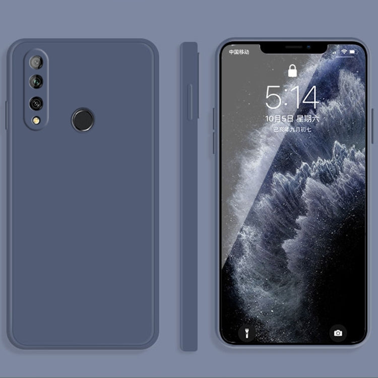 For Huawei Enjoy 10 Plus Solid Color Imitation Liquid Silicone Straight Edge Dropproof Full Coverage Protective Case