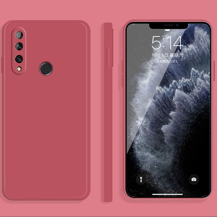 For Huawei Enjoy 10 Plus Solid Color Imitation Liquid Silicone Straight Edge Dropproof Full Coverage Protective Case
