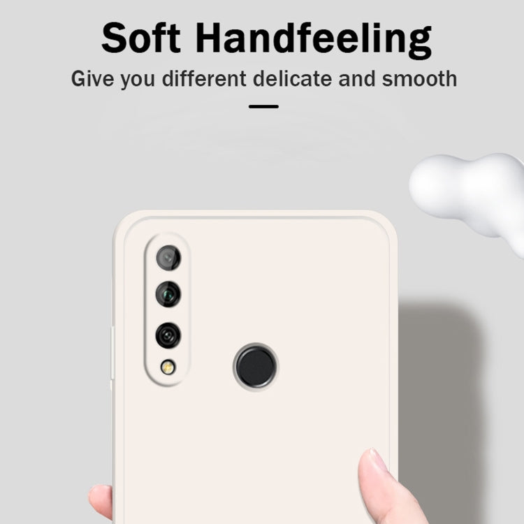 For Huawei Enjoy 10 Plus Solid Color Imitation Liquid Silicone Straight Edge Dropproof Full Coverage Protective Case