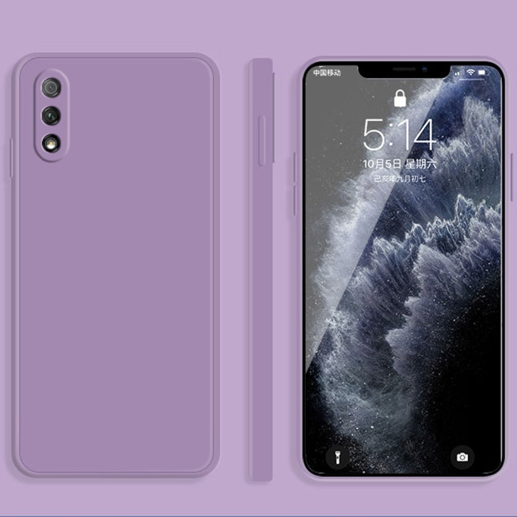 For Honor 9X Solid Color Imitation Liquid Silicone Straight Edge Dropproof Full Coverage Protective Case