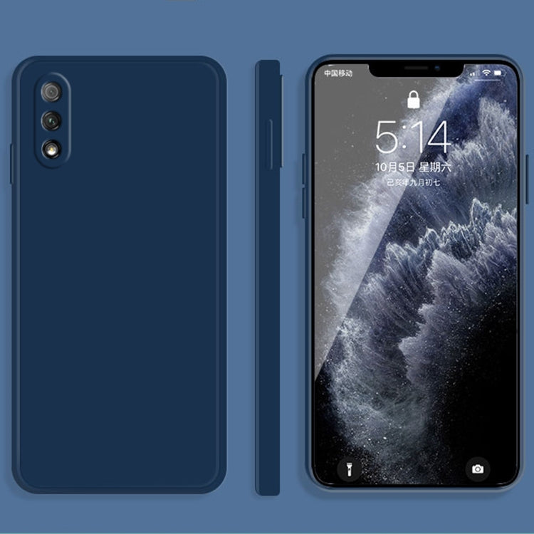 For Honor 9X Solid Color Imitation Liquid Silicone Straight Edge Dropproof Full Coverage Protective Case