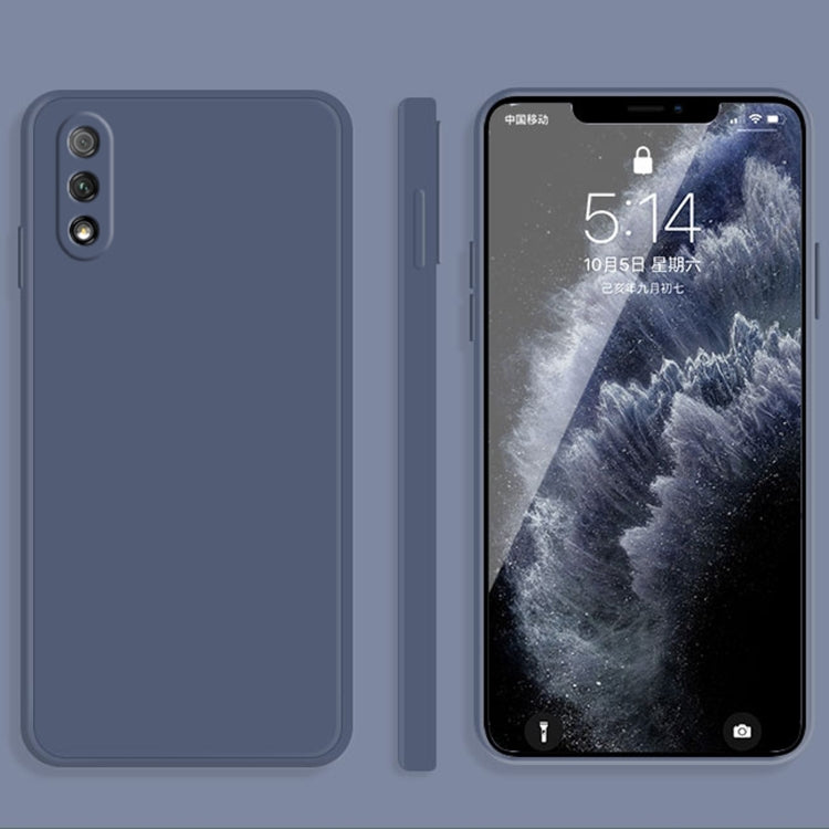 For Honor 9X Solid Color Imitation Liquid Silicone Straight Edge Dropproof Full Coverage Protective Case