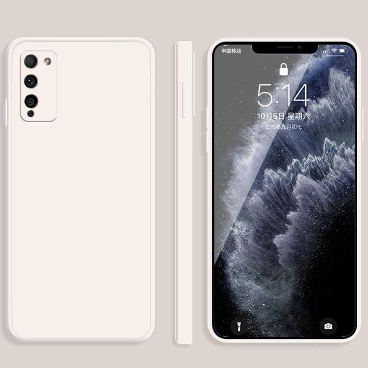 For Honor 30 Lite Solid Color Imitation Liquid Silicone Straight Edge Dropproof Full Coverage Protective Case