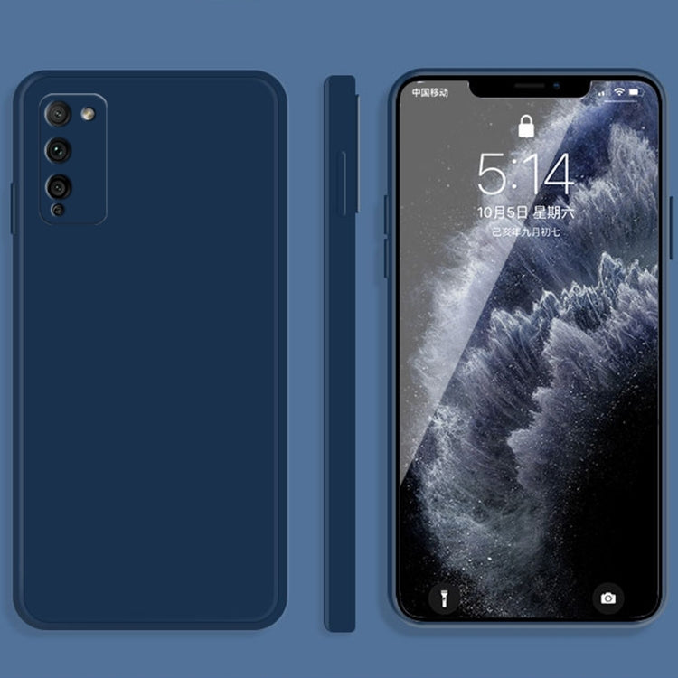 For Honor 30 Lite Solid Color Imitation Liquid Silicone Straight Edge Dropproof Full Coverage Protective Case