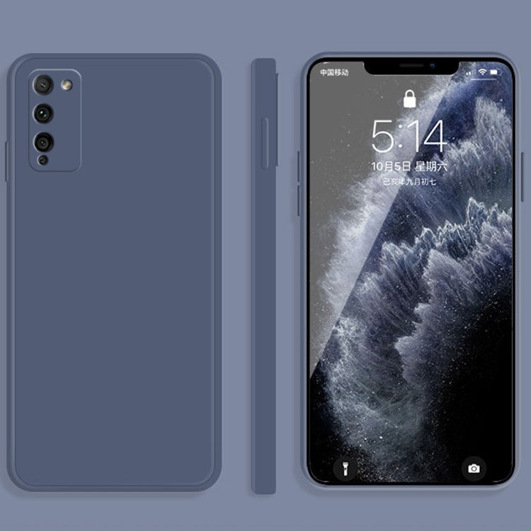 For Honor 30 Lite Solid Color Imitation Liquid Silicone Straight Edge Dropproof Full Coverage Protective Case