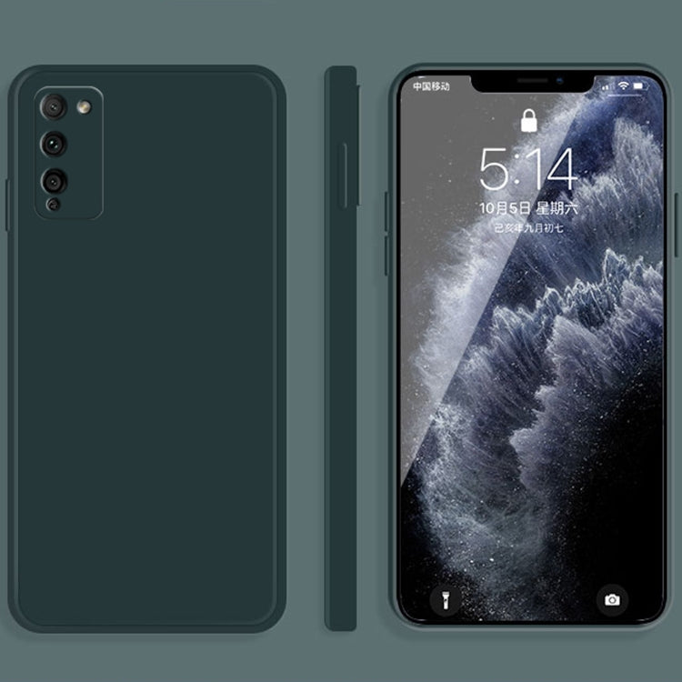 For Honor 30 Lite Solid Color Imitation Liquid Silicone Straight Edge Dropproof Full Coverage Protective Case