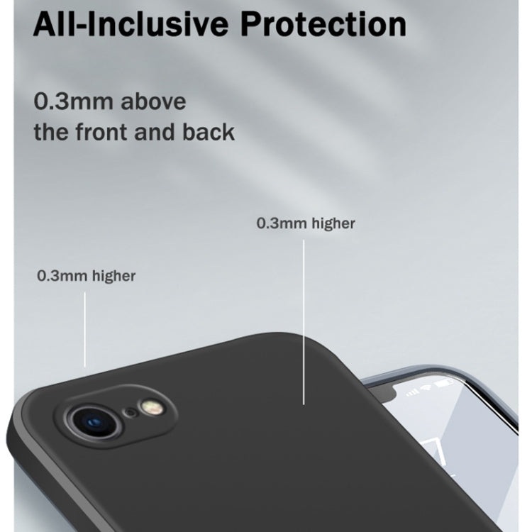 For iPhone SE 2022 / SE 2020 / 8 / 7 Solid Color Imitation Liquid Silicone Straight Edge Dropproof Full Coverage Protective Case