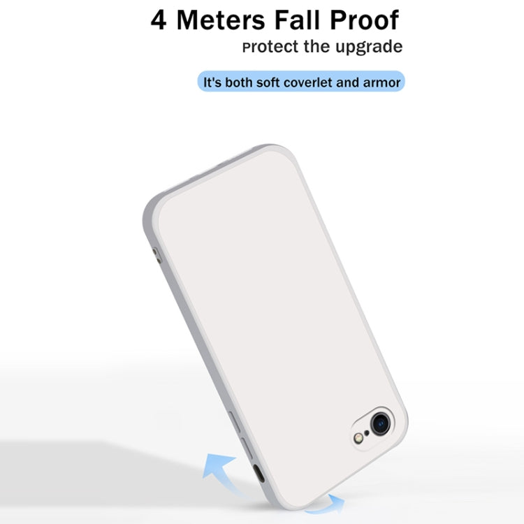For iPhone SE 2022 / SE 2020 / 8 / 7 Solid Color Imitation Liquid Silicone Straight Edge Dropproof Full Coverage Protective Case