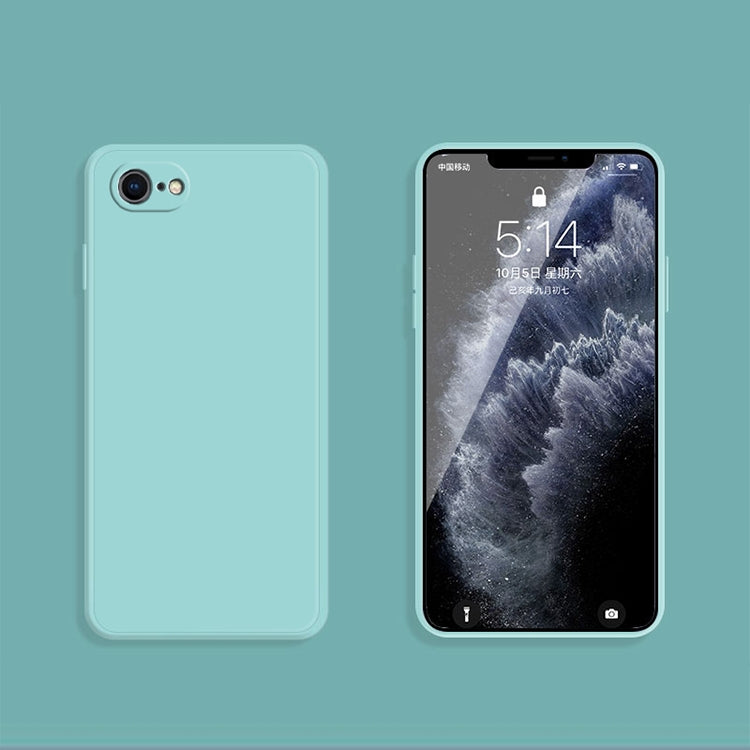 For iPhone SE 2022 / SE 2020 / 8 / 7 Solid Color Imitation Liquid Silicone Straight Edge Dropproof Full Coverage Protective Case