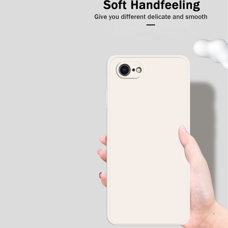 For iPhone SE 2022 / SE 2020 / 8 / 7 Solid Color Imitation Liquid Silicone Straight Edge Dropproof Full Coverage Protective Case