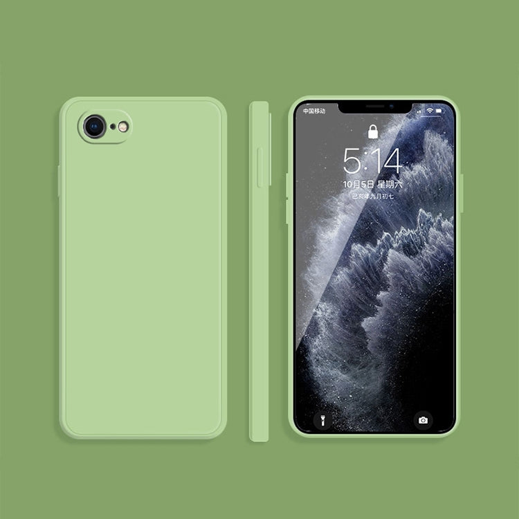 For iPhone SE 2022 / SE 2020 / 8 / 7 Solid Color Imitation Liquid Silicone Straight Edge Dropproof Full Coverage Protective Case
