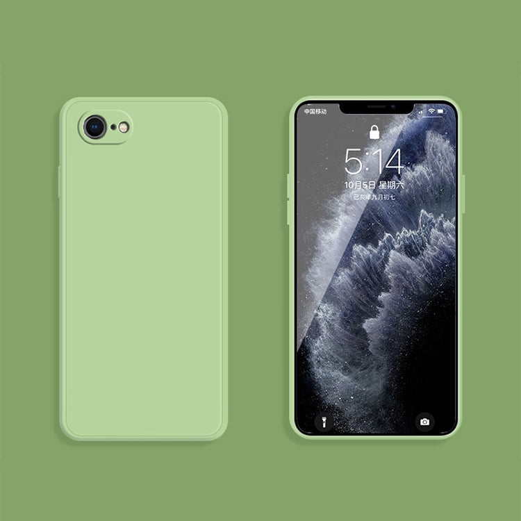 For iPhone SE 2022 / SE 2020 / 8 / 7 Solid Color Imitation Liquid Silicone Straight Edge Dropproof Full Coverage Protective Case