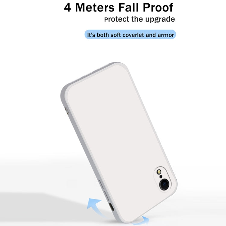 For iPhone XR Solid Color Imitation Liquid Silicone Straight Edge Dropproof Full Coverage Protective Case