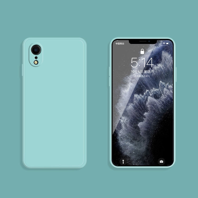 For iPhone XR Solid Color Imitation Liquid Silicone Straight Edge Dropproof Full Coverage Protective Case