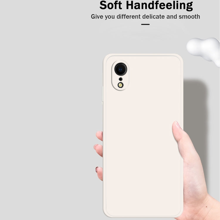 For iPhone XR Solid Color Imitation Liquid Silicone Straight Edge Dropproof Full Coverage Protective Case