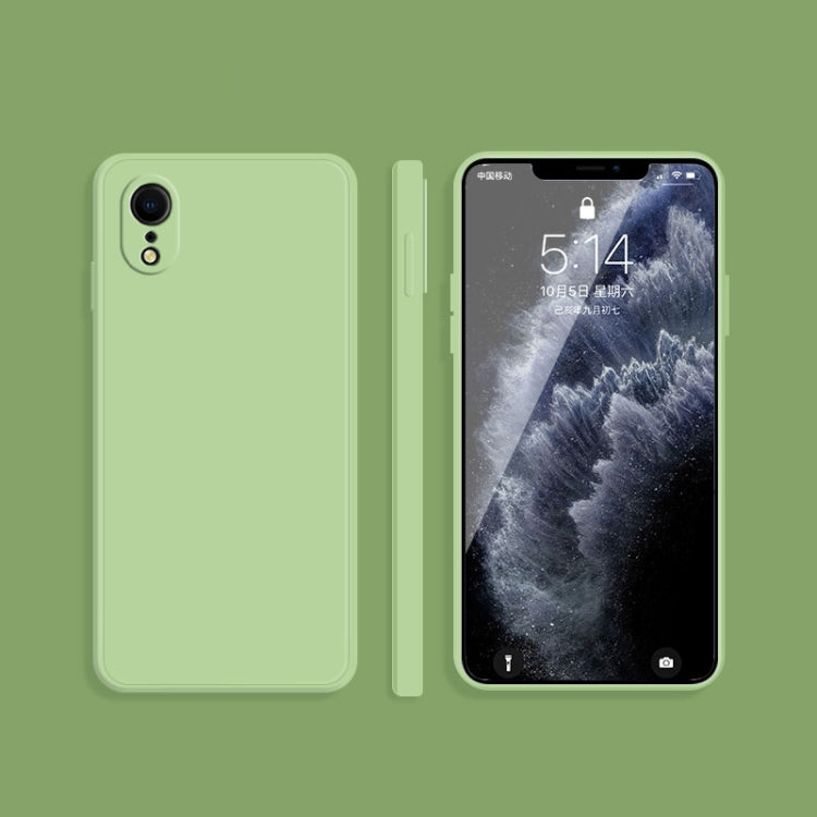 For iPhone XR Solid Color Imitation Liquid Silicone Straight Edge Dropproof Full Coverage Protective Case