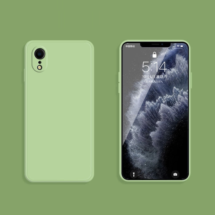For iPhone XR Solid Color Imitation Liquid Silicone Straight Edge Dropproof Full Coverage Protective Case