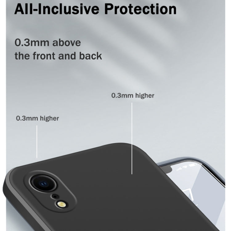 For iPhone XR Solid Color Imitation Liquid Silicone Straight Edge Dropproof Full Coverage Protective Case