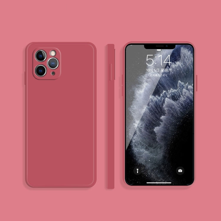 For iPhone 11 Pro Solid Color Imitation Liquid Silicone Straight Edge Dropproof Full Coverage Protective Case