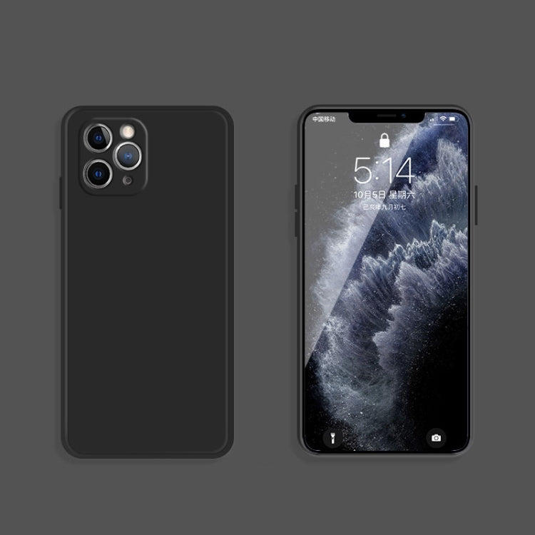 For iPhone 11 Pro Solid Color Imitation Liquid Silicone Straight Edge Dropproof Full Coverage Protective Case