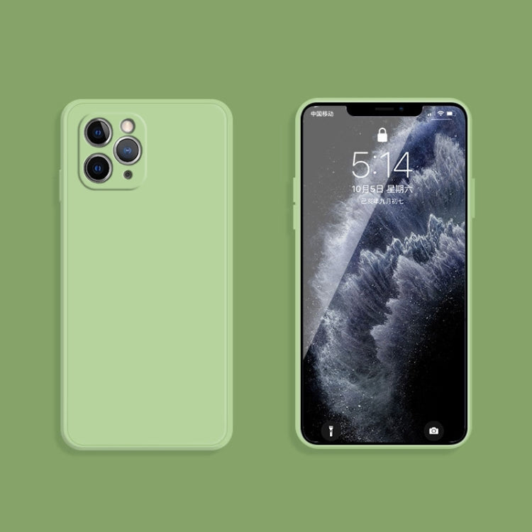 For iPhone 11 Pro Solid Color Imitation Liquid Silicone Straight Edge Dropproof Full Coverage Protective Case