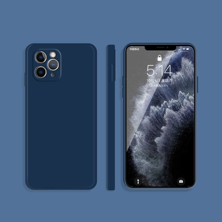 For iPhone 11 Pro Max Solid Color Imitation Liquid Silicone Straight Edge Dropproof Full Coverage Protective Case