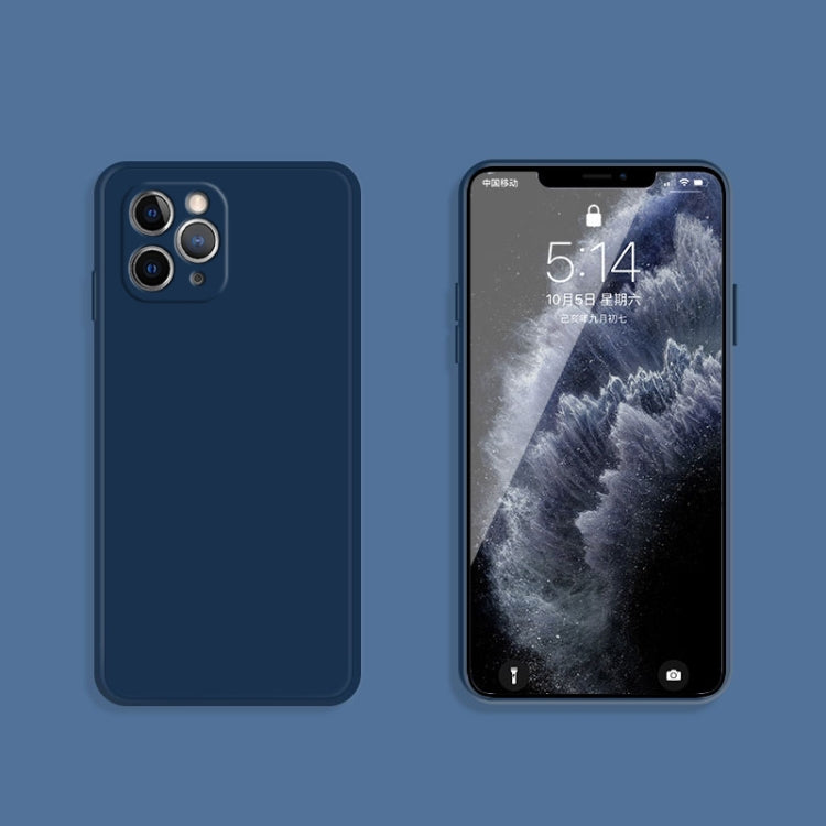 For iPhone 11 Pro Max Solid Color Imitation Liquid Silicone Straight Edge Dropproof Full Coverage Protective Case