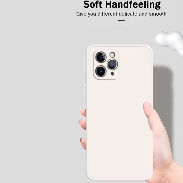 For iPhone 11 Pro Max Solid Color Imitation Liquid Silicone Straight Edge Dropproof Full Coverage Protective Case