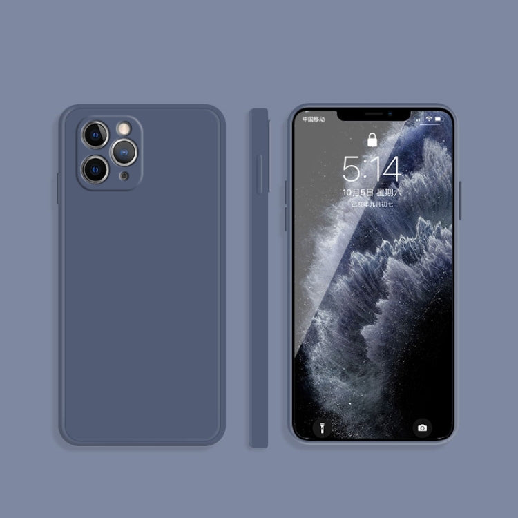 For iPhone 11 Pro Max Solid Color Imitation Liquid Silicone Straight Edge Dropproof Full Coverage Protective Case
