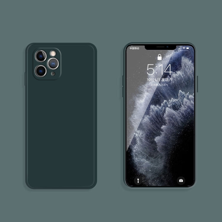For iPhone 11 Pro Max Solid Color Imitation Liquid Silicone Straight Edge Dropproof Full Coverage Protective Case