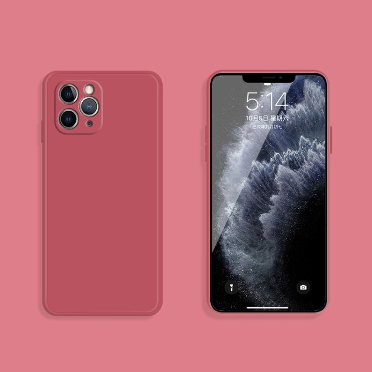 For iPhone 11 Pro Max Solid Color Imitation Liquid Silicone Straight Edge Dropproof Full Coverage Protective Case