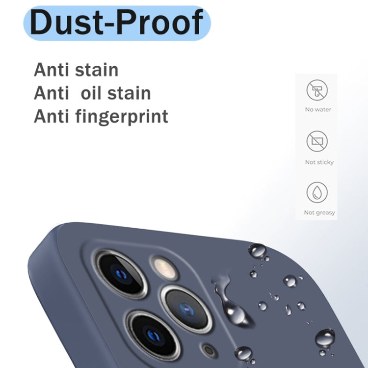 For iPhone 11 Pro Max Solid Color Imitation Liquid Silicone Straight Edge Dropproof Full Coverage Protective Case