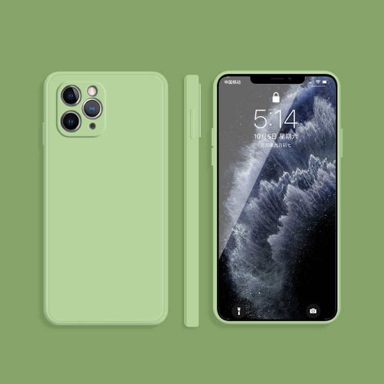 For iPhone 11 Pro Max Solid Color Imitation Liquid Silicone Straight Edge Dropproof Full Coverage Protective Case