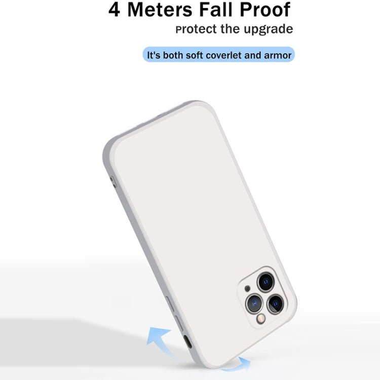 For iPhone 11 Pro Max Solid Color Imitation Liquid Silicone Straight Edge Dropproof Full Coverage Protective Case