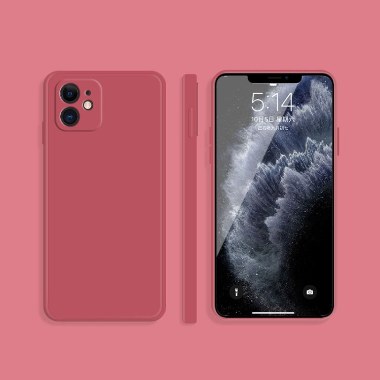 For iPhone 12 mini Solid Color Imitation Liquid Silicone Straight Edge Dropproof Full Coverage Protective Case