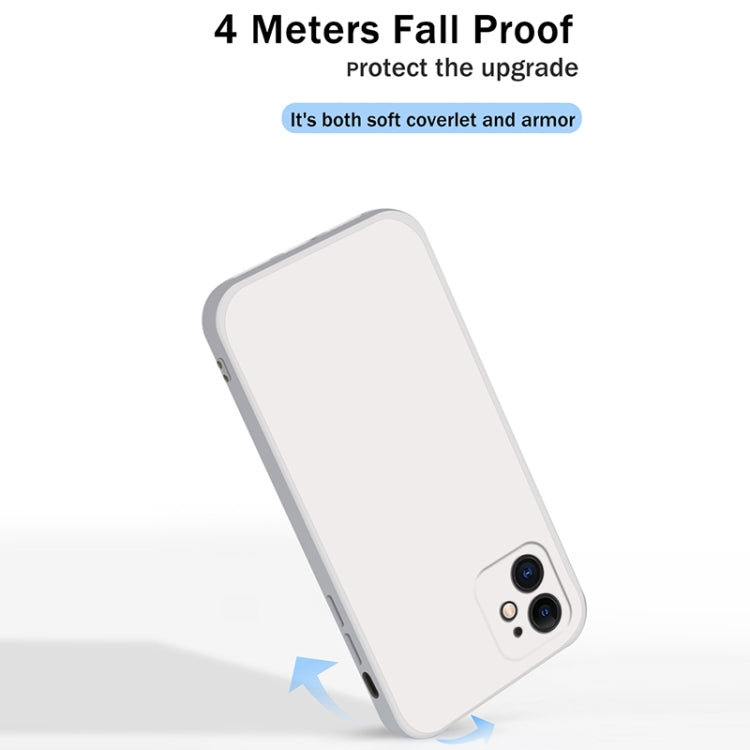 For iPhone 12 Solid Color Imitation Liquid Silicone Straight Edge Dropproof Full Coverage Protective Case